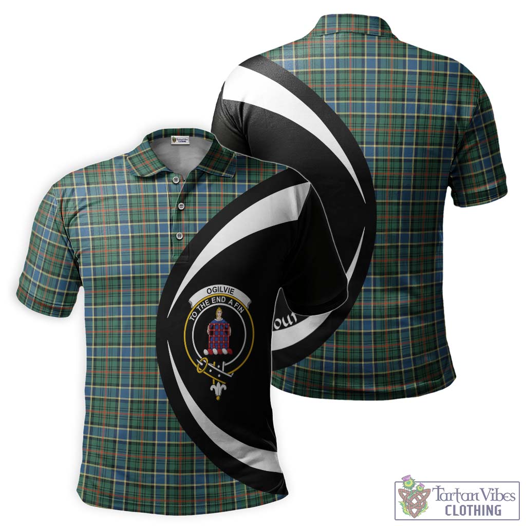 Ogilvie (Ogilvy) Hunting Ancient Tartan Men's Polo Shirt with Family Crest Circle Style Kid - Tartan Vibes Clothing