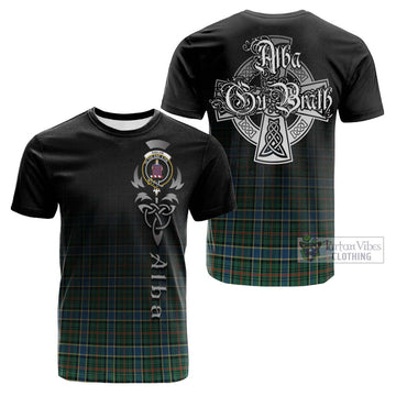 Ogilvie (Ogilvy) Hunting Ancient Tartan Cotton T-shirt Featuring Alba Gu Brath Family Crest Celtic Inspired