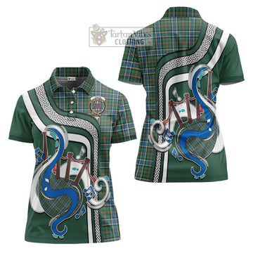 Ogilvie (Ogilvy) Hunting Ancient Tartan Women's Polo Shirt with Epic Bagpipe Style