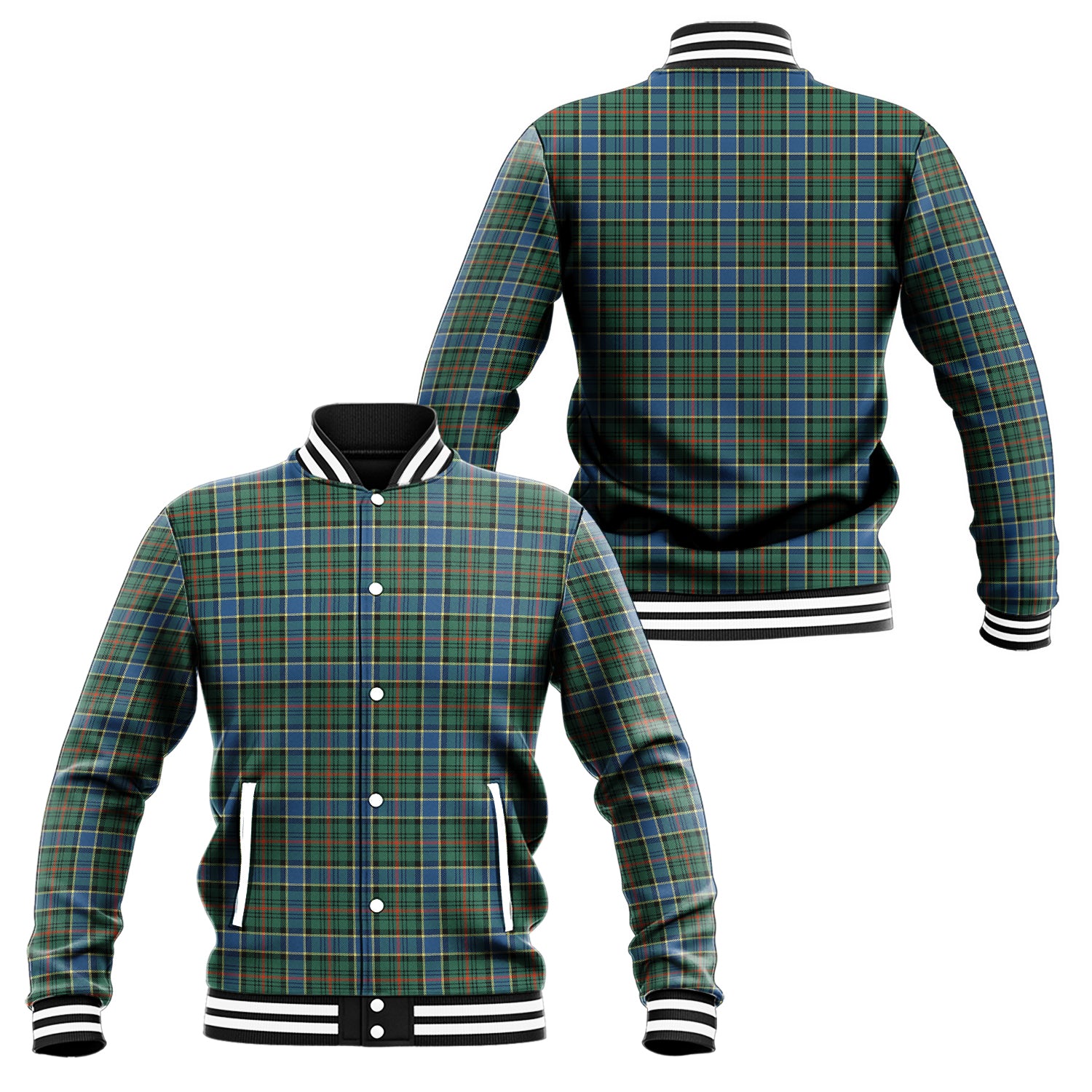 Ogilvie (Ogilvy) Hunting Ancient Tartan Baseball Jacket Unisex - Tartan Vibes Clothing