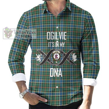 Ogilvie (Ogilvy) Hunting Ancient Tartan Long Sleeve Button Shirt with Family Crest DNA In Me Style