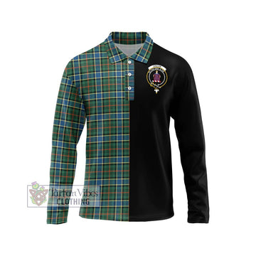 Ogilvie (Ogilvy) Hunting Ancient Tartan Long Sleeve Polo Shirt with Family Crest and Half Of Me Style