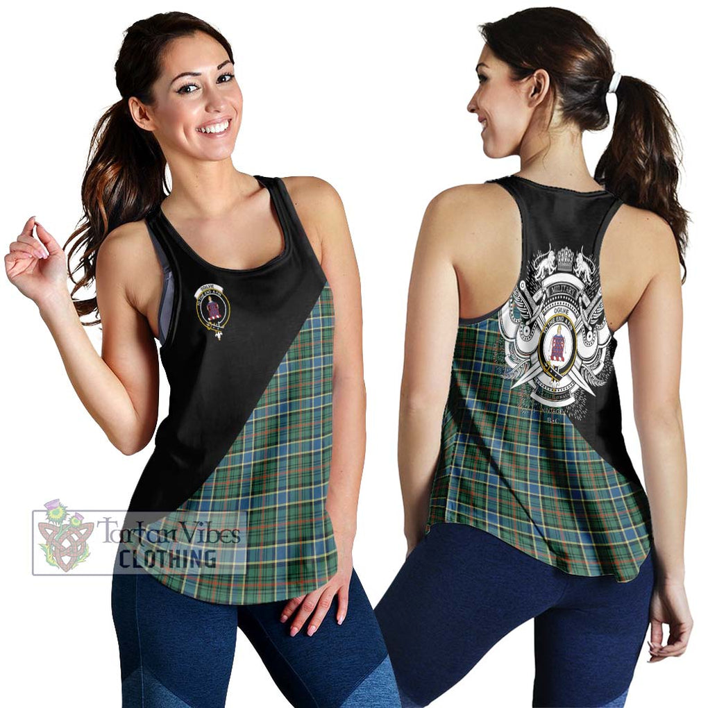 Ogilvie (Ogilvy) Hunting Ancient Tartan Women's Racerback Tanks with Family Crest and Military Logo Style 4XL - Tartanvibesclothing Shop