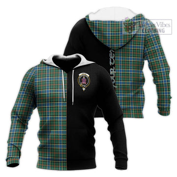 Ogilvie (Ogilvy) Hunting Ancient Tartan Knitted Hoodie with Family Crest and Half Of Me Style