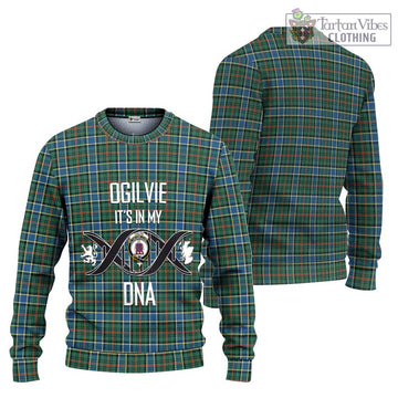 Ogilvie (Ogilvy) Hunting Ancient Tartan Ugly Sweater with Family Crest DNA In Me Style