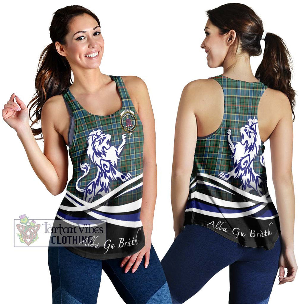 Ogilvie (Ogilvy) Hunting Ancient Tartan Women's Racerback Tanks with Alba Gu Brath Regal Lion Emblem 4XL - Tartanvibesclothing Shop