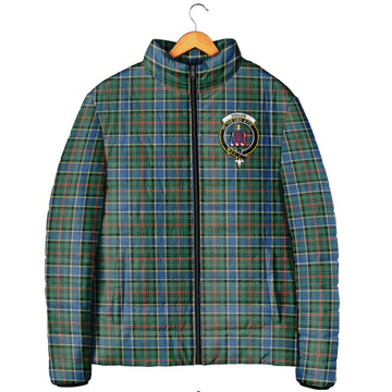 Ogilvie (Ogilvy) Hunting Ancient Tartan Padded Jacket with Family Crest