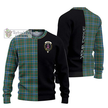 Ogilvie (Ogilvy) Hunting Ancient Tartan Ugly Sweater with Family Crest and Half Of Me Style