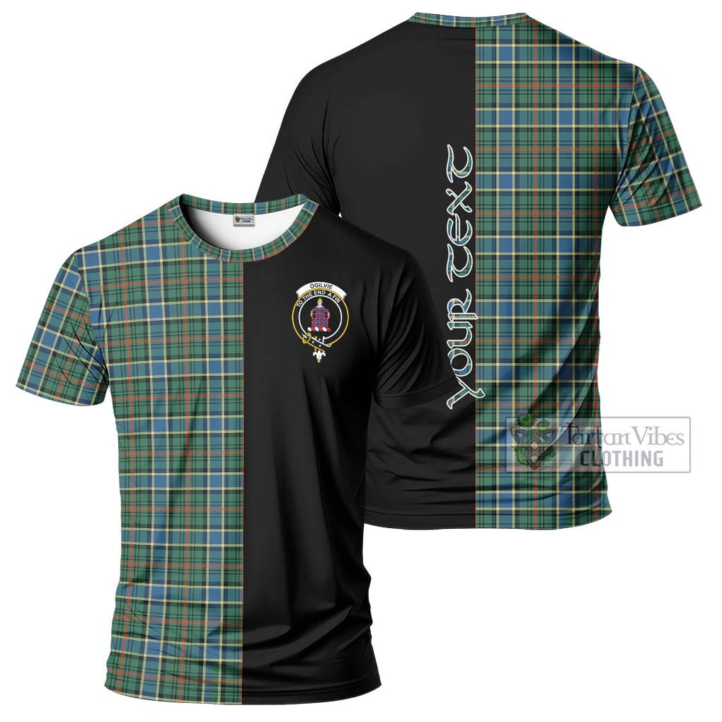 Ogilvie (Ogilvy) Hunting Ancient Tartan T-Shirt with Family Crest and Half Of Me Style Kid's Shirt - Tartanvibesclothing Shop