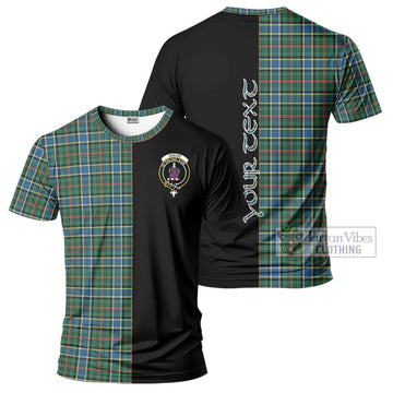 Ogilvie (Ogilvy) Hunting Ancient Tartan T-Shirt with Family Crest and Half Of Me Style