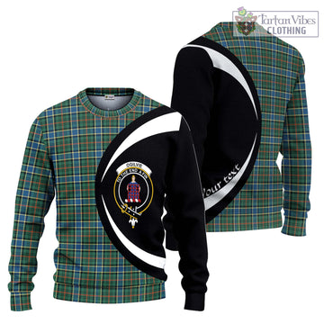 Ogilvie (Ogilvy) Hunting Ancient Tartan Ugly Sweater with Family Crest Circle Style