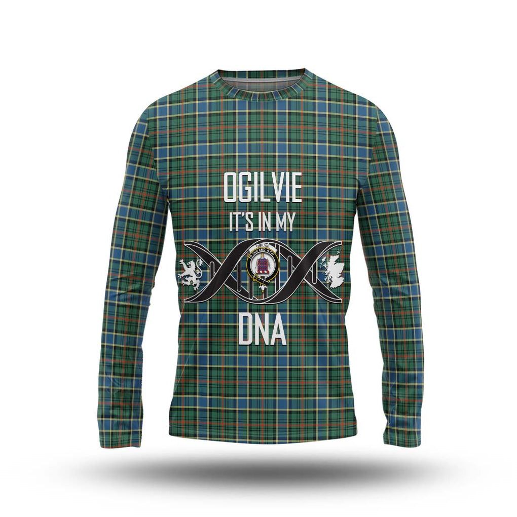 Ogilvie (Ogilvy) Hunting Ancient Tartan Long Sleeve T-Shirt with Family Crest DNA In Me Style Unisex - Tartanvibesclothing Shop