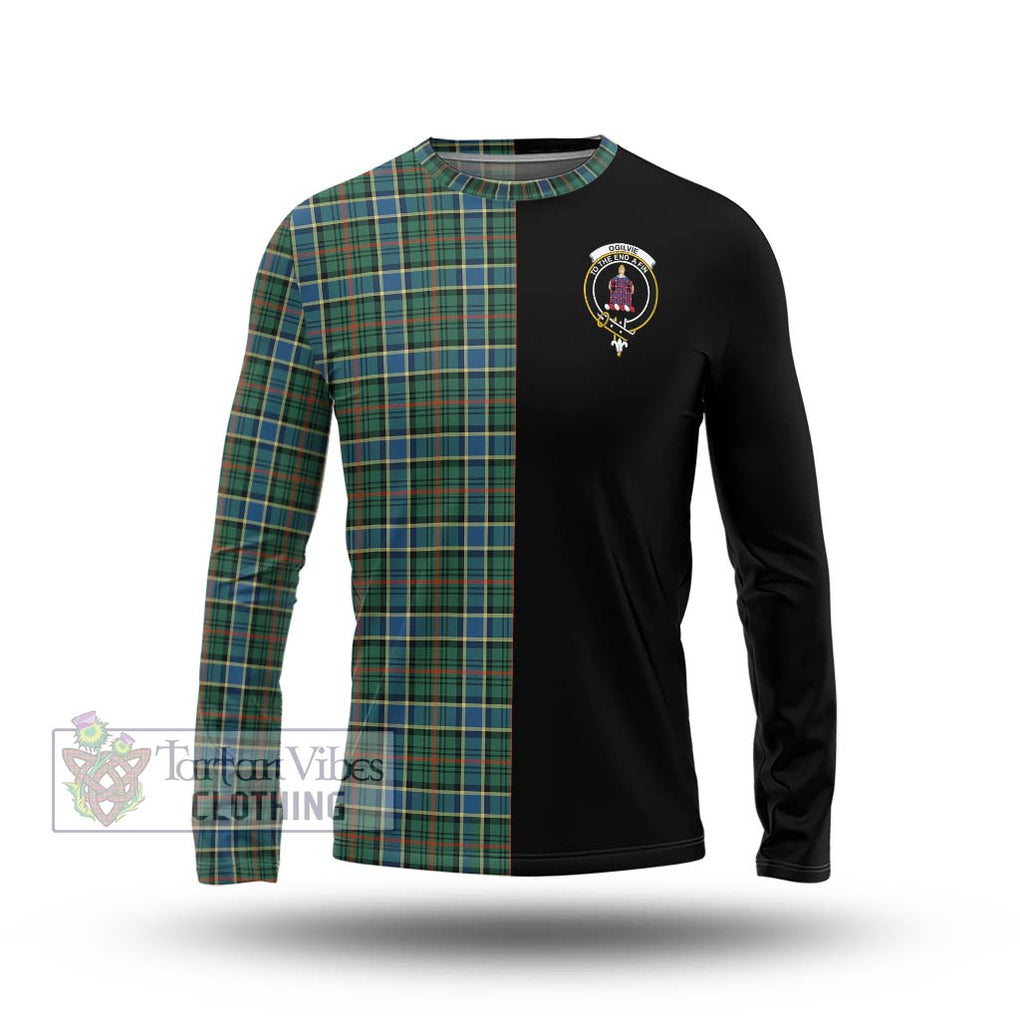 Ogilvie (Ogilvy) Hunting Ancient Tartan Long Sleeve T-Shirt with Family Crest and Half Of Me Style Unisex - Tartanvibesclothing Shop