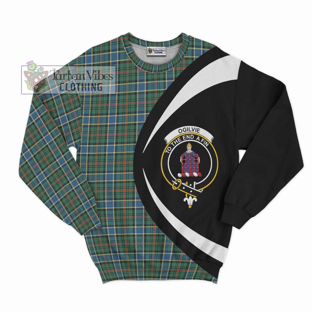 Ogilvie (Ogilvy) Hunting Ancient Tartan Sweatshirt with Family Crest Circle Style Unisex - Tartan Vibes Clothing