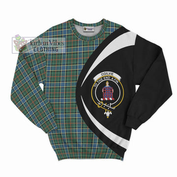 Ogilvie (Ogilvy) Hunting Ancient Tartan Sweatshirt with Family Crest Circle Style