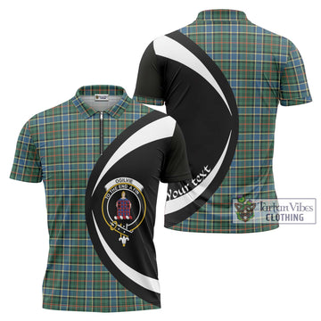 Ogilvie (Ogilvy) Hunting Ancient Tartan Zipper Polo Shirt with Family Crest Circle Style