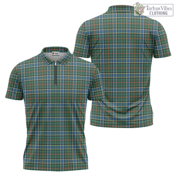 Ogilvie (Ogilvy) Hunting Ancient Tartan Zipper Polo Shirt