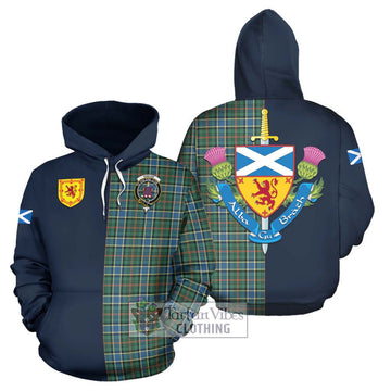 Ogilvie (Ogilvy) Hunting Ancient Tartan Hoodie Alba with Scottish Lion Royal Arm Half Style