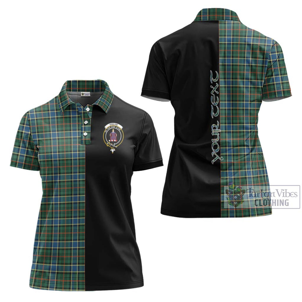 Ogilvie (Ogilvy) Hunting Ancient Tartan Women's Polo Shirt with Family Crest and Half Of Me Style Women - Tartanvibesclothing Shop