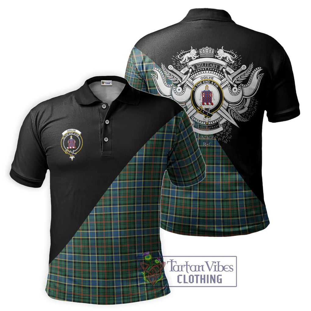 Ogilvie (Ogilvy) Hunting Ancient Tartan Polo Shirt with Family Crest and Military Logo Style Kid - Tartanvibesclothing Shop