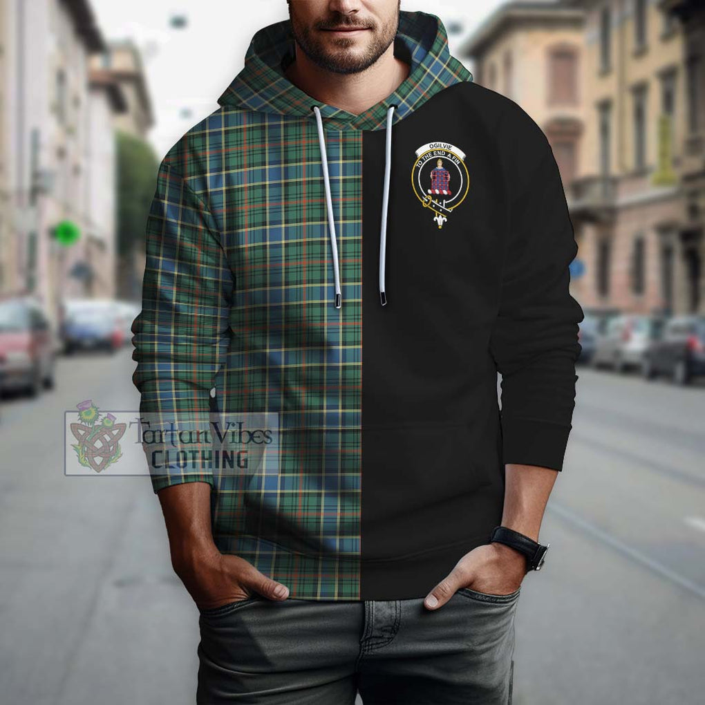 Ogilvie (Ogilvy) Hunting Ancient Tartan Hoodie with Family Crest and Half Of Me Style Zip Hoodie - Tartanvibesclothing Shop