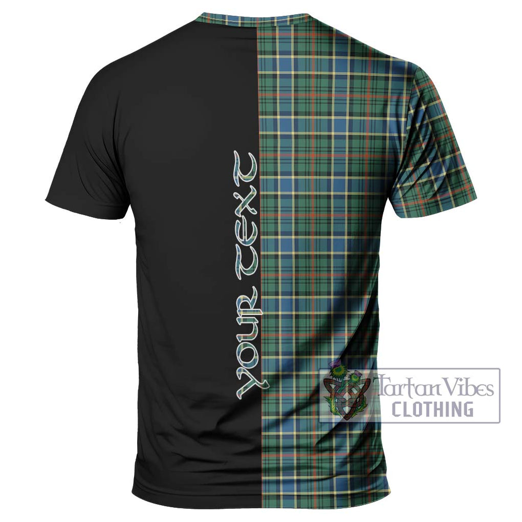 Ogilvie (Ogilvy) Hunting Ancient Tartan T-Shirt with Family Crest and Half Of Me Style - Tartanvibesclothing Shop