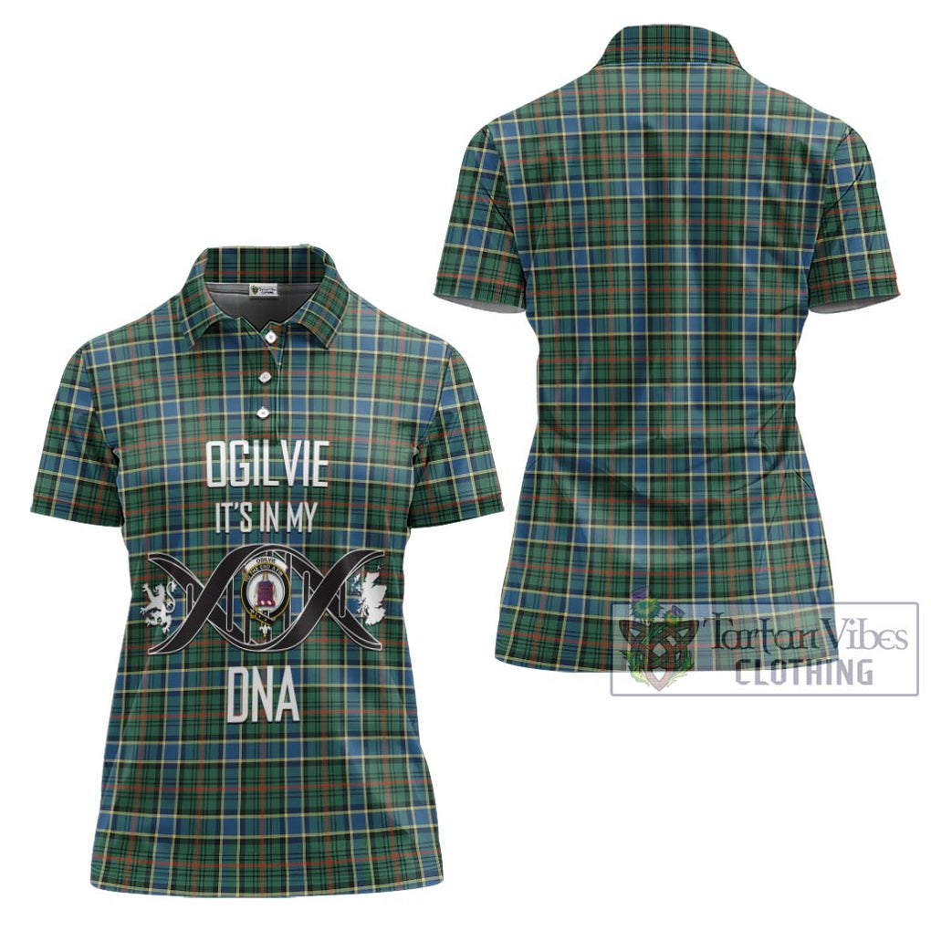 Ogilvie (Ogilvy) Hunting Ancient Tartan Women's Polo Shirt with Family Crest DNA In Me Style - Tartanvibesclothing Shop