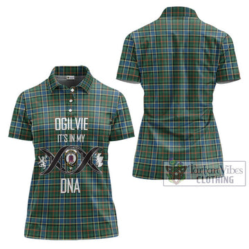 Ogilvie (Ogilvy) Hunting Ancient Tartan Women's Polo Shirt with Family Crest DNA In Me Style