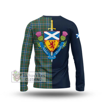 Ogilvie (Ogilvy) Hunting Ancient Tartan Long Sleeve T-Shirt Alba with Scottish Lion Royal Arm Half Style