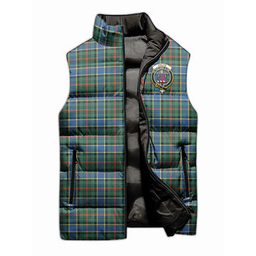 Ogilvie (Ogilvy) Hunting Ancient Tartan Sleeveless Puffer Jacket with Family Crest