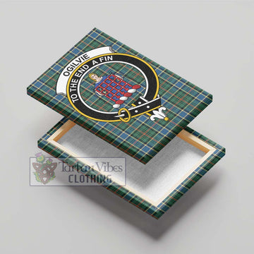 Ogilvie (Ogilvy) Hunting Ancient Tartan Canvas Print Wall Art with Family Crest