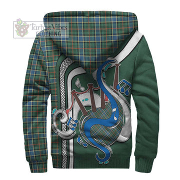 Ogilvie (Ogilvy) Hunting Ancient Tartan Sherpa Hoodie with Epic Bagpipe Style