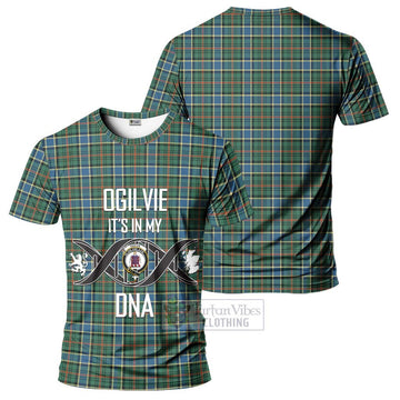 Ogilvie (Ogilvy) Hunting Ancient Tartan T-Shirt with Family Crest DNA In Me Style