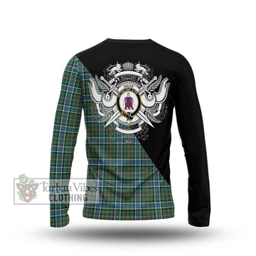 Ogilvie (Ogilvy) Hunting Ancient Tartan Long Sleeve T-Shirt with Family Crest and Military Logo Style