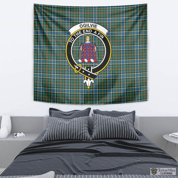 Ogilvie (Ogilvy) Hunting Ancient Tartan Tapestry Wall Hanging and Home Decor for Room with Family Crest