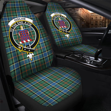 Ogilvie (Ogilvy) Hunting Ancient Tartan Car Seat Cover with Family Crest