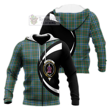 Ogilvie (Ogilvy) Hunting Ancient Tartan Knitted Hoodie with Family Crest Circle Style