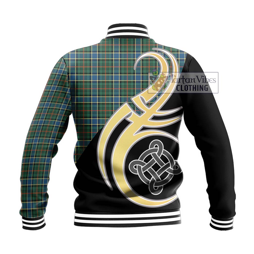 Ogilvie (Ogilvy) Hunting Ancient Tartan Baseball Jacket with Family Crest and Celtic Symbol Style - Tartan Vibes Clothing