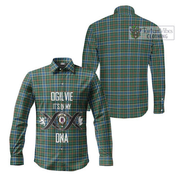 Ogilvie (Ogilvy) Hunting Ancient Tartan Long Sleeve Button Shirt with Family Crest DNA In Me Style