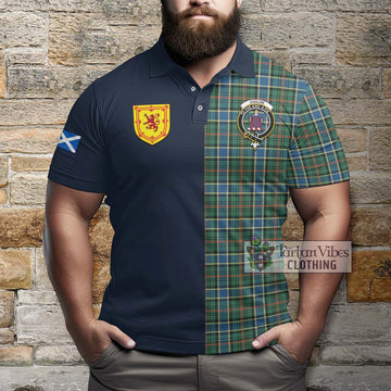 Ogilvie (Ogilvy) Hunting Ancient Tartan Polo Shirt Alba with Scottish Lion Royal Arm Half Style