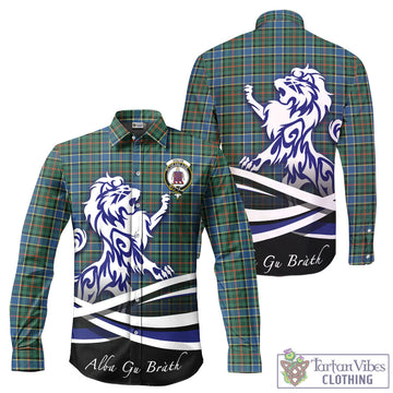 Ogilvie (Ogilvy) Hunting Ancient Tartan Long Sleeve Button Up Shirt with Alba Gu Brath Regal Lion Emblem