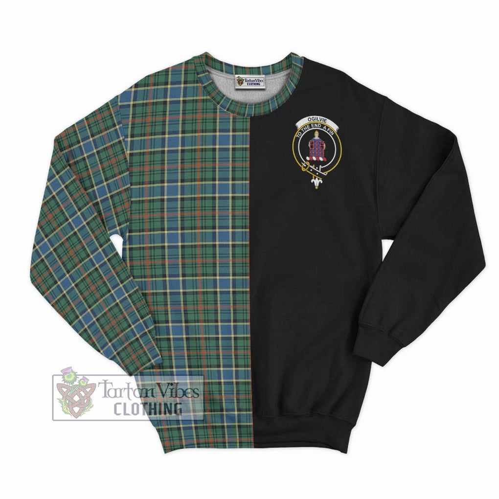 Ogilvie (Ogilvy) Hunting Ancient Tartan Sweatshirt with Family Crest and Half Of Me Style - Tartanvibesclothing Shop