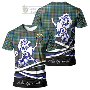 Ogilvie (Ogilvy) Hunting Ancient Tartan Cotton T-shirt with Alba Gu Brath Regal Lion Emblem