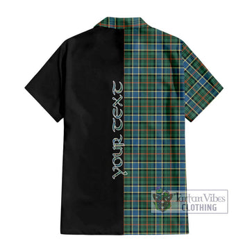 Ogilvie (Ogilvy) Hunting Ancient Tartan Short Sleeve Button Shirt with Family Crest and Half Of Me Style