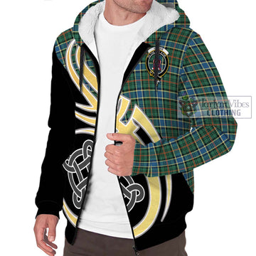 Ogilvie (Ogilvy) Hunting Ancient Tartan Sherpa Hoodie with Family Crest and Celtic Symbol Style