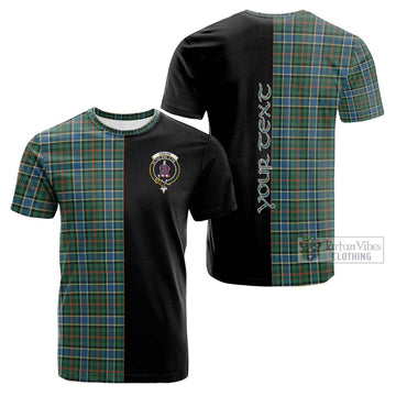 Ogilvie (Ogilvy) Hunting Ancient Tartan Cotton T-shirt with Family Crest and Half Of Me Style