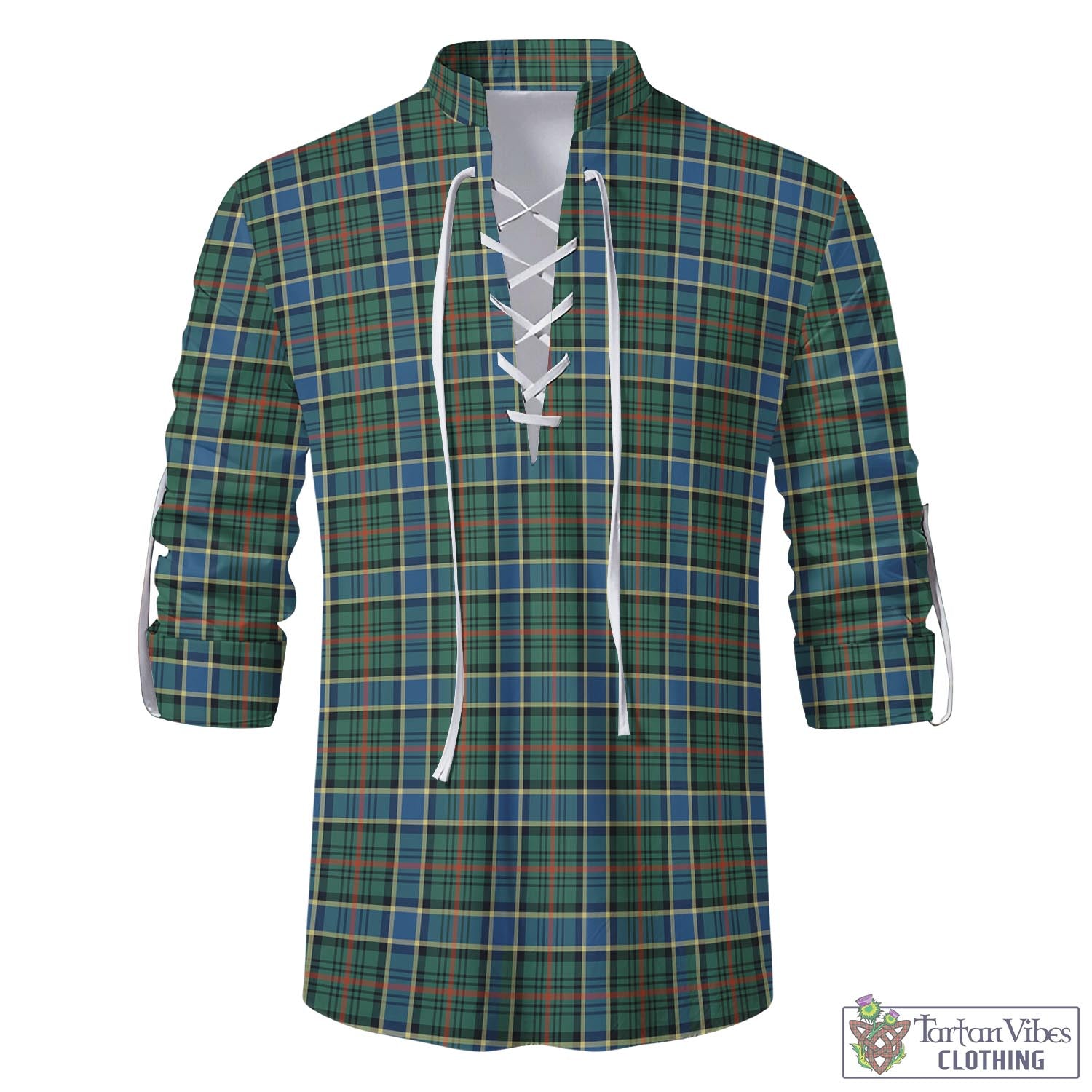 Tartan Vibes Clothing Ogilvie (Ogilvy) Hunting Ancient Tartan Men's Scottish Traditional Jacobite Ghillie Kilt Shirt