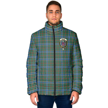 Ogilvie (Ogilvy) Hunting Ancient Tartan Padded Jacket with Family Crest