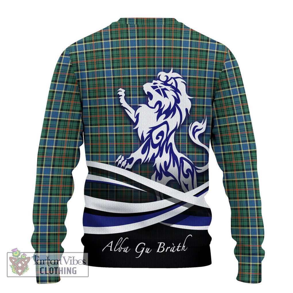 Ogilvie (Ogilvy) Hunting Ancient Tartan Knitted Sweater with Alba Gu Brath Regal Lion Emblem - Tartanvibesclothing Shop