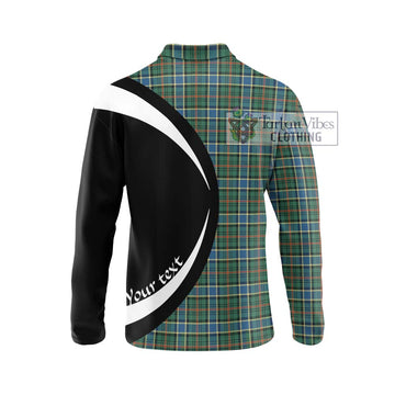 Ogilvie (Ogilvy) Hunting Ancient Tartan Long Sleeve Polo Shirt with Family Crest Circle Style